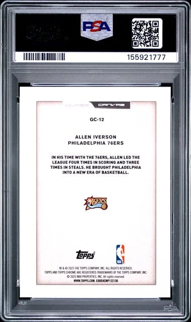 2025 Topps Chrome Allen Iverson Glass Canvas PSA 10