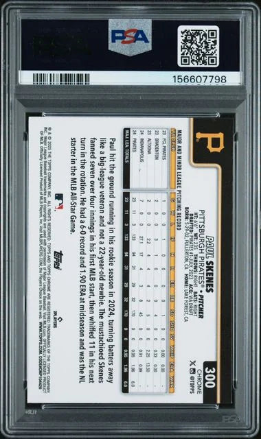 2025 Topps Chrome Paul Skenes Sepia Refractor PSA 9