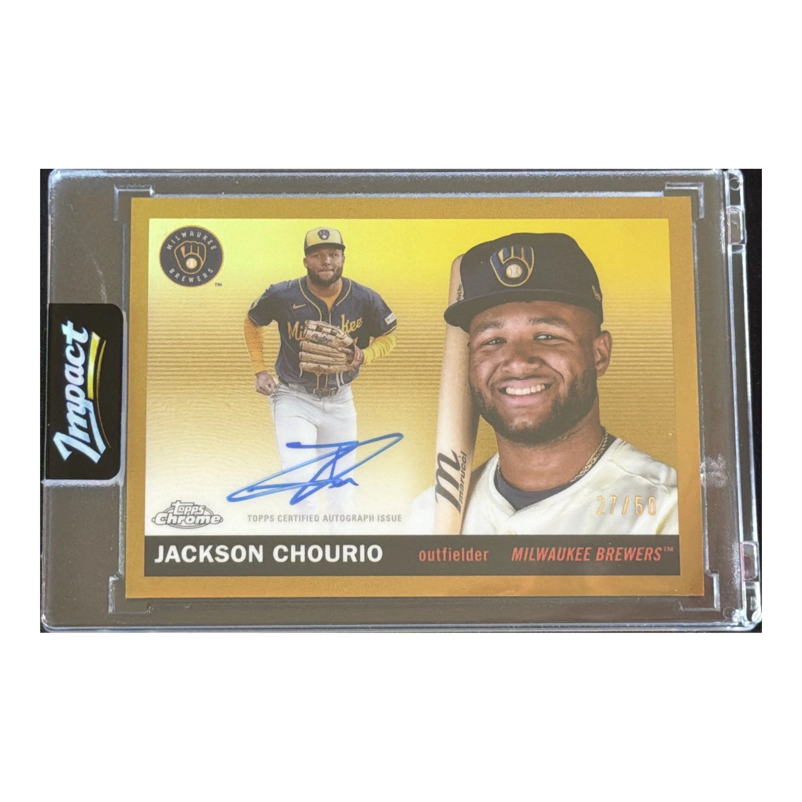 2025 Topps Chrome Platinum Jackson Chourio Gold /50 Auto