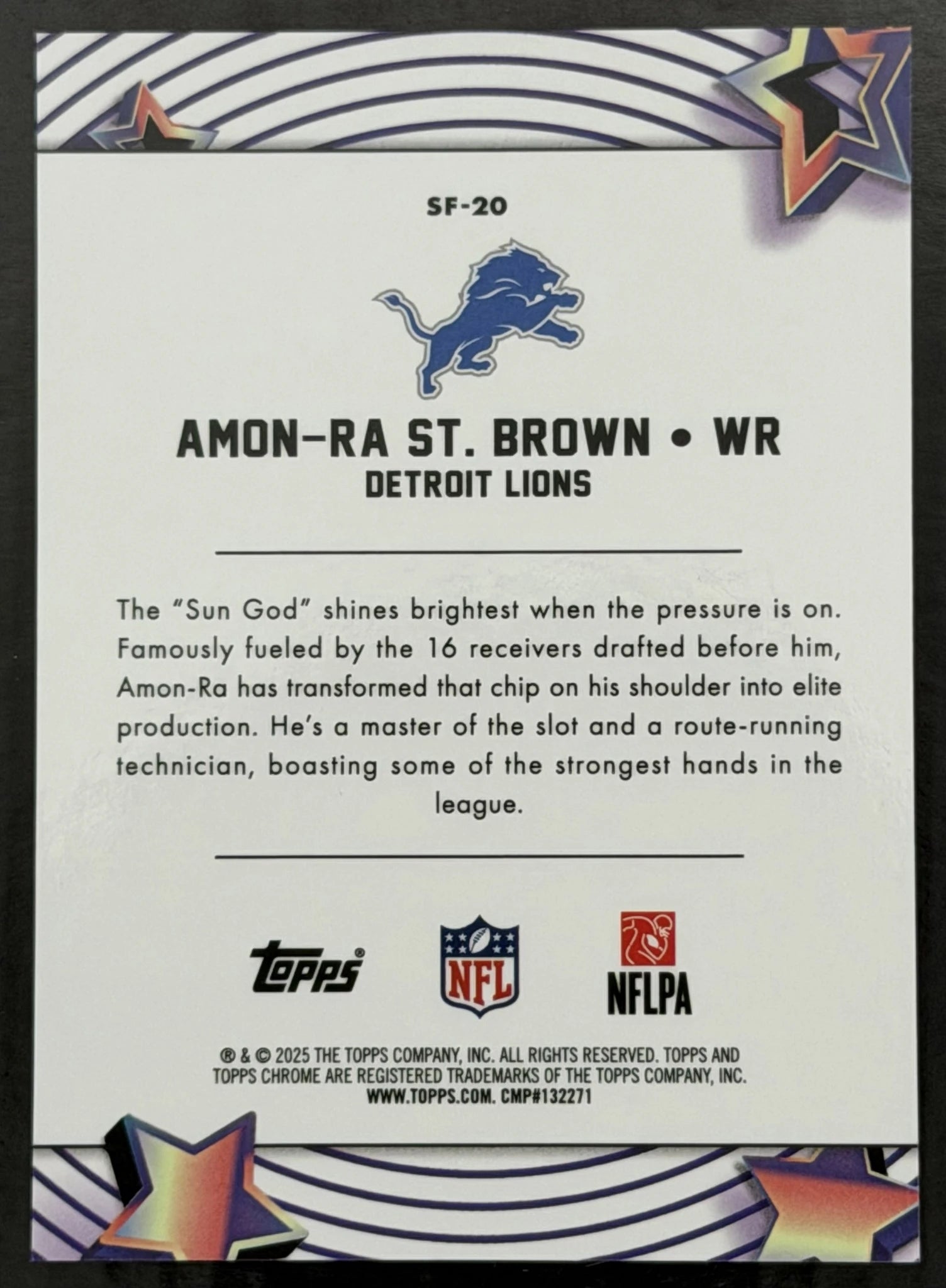 2025 Topps Cosmic Chrome Amon-Ra St. Brown Black Starfractor /10