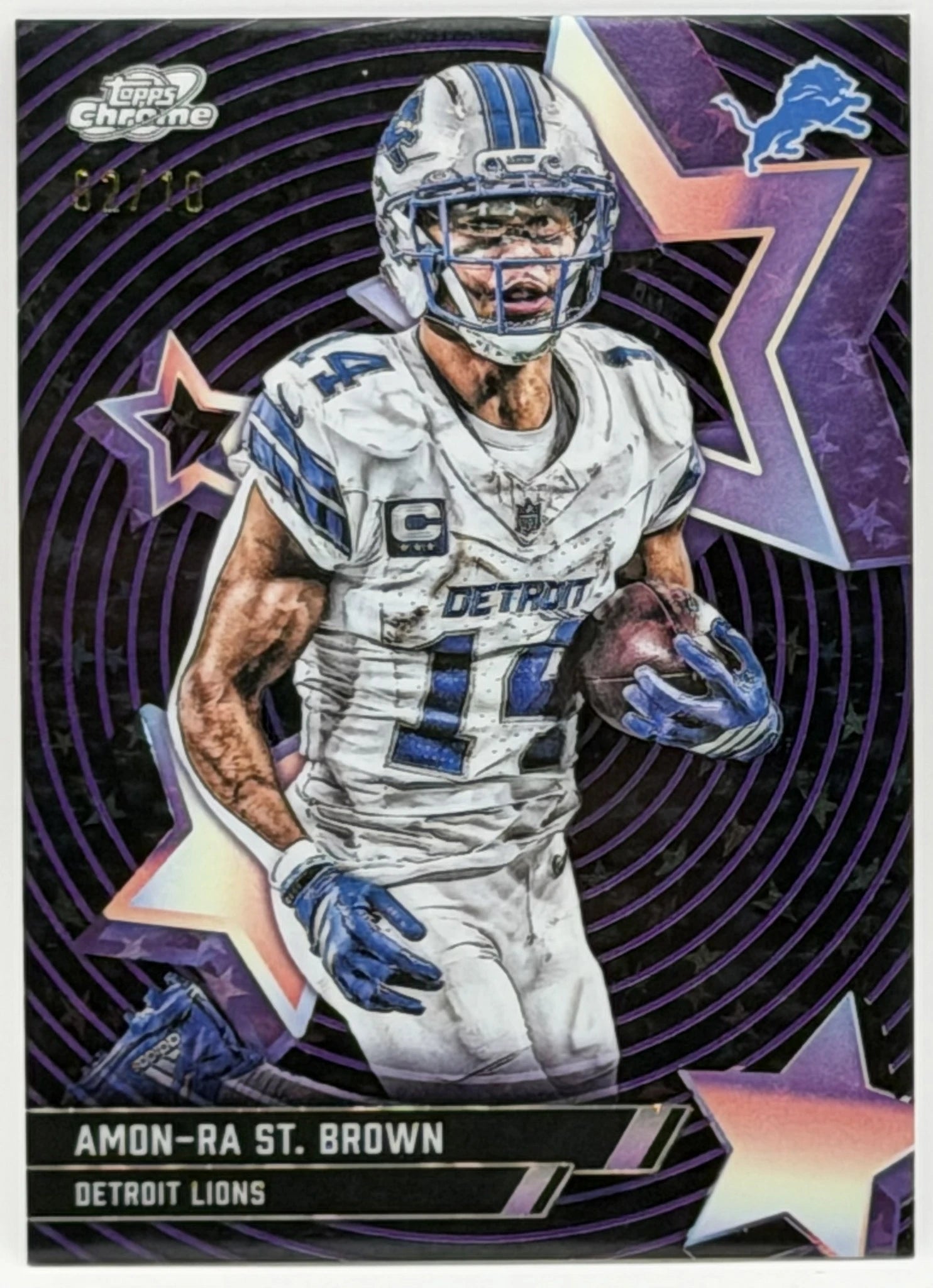 2025 Topps Cosmic Chrome Amon-Ra St. Brown Black Starfractor /10