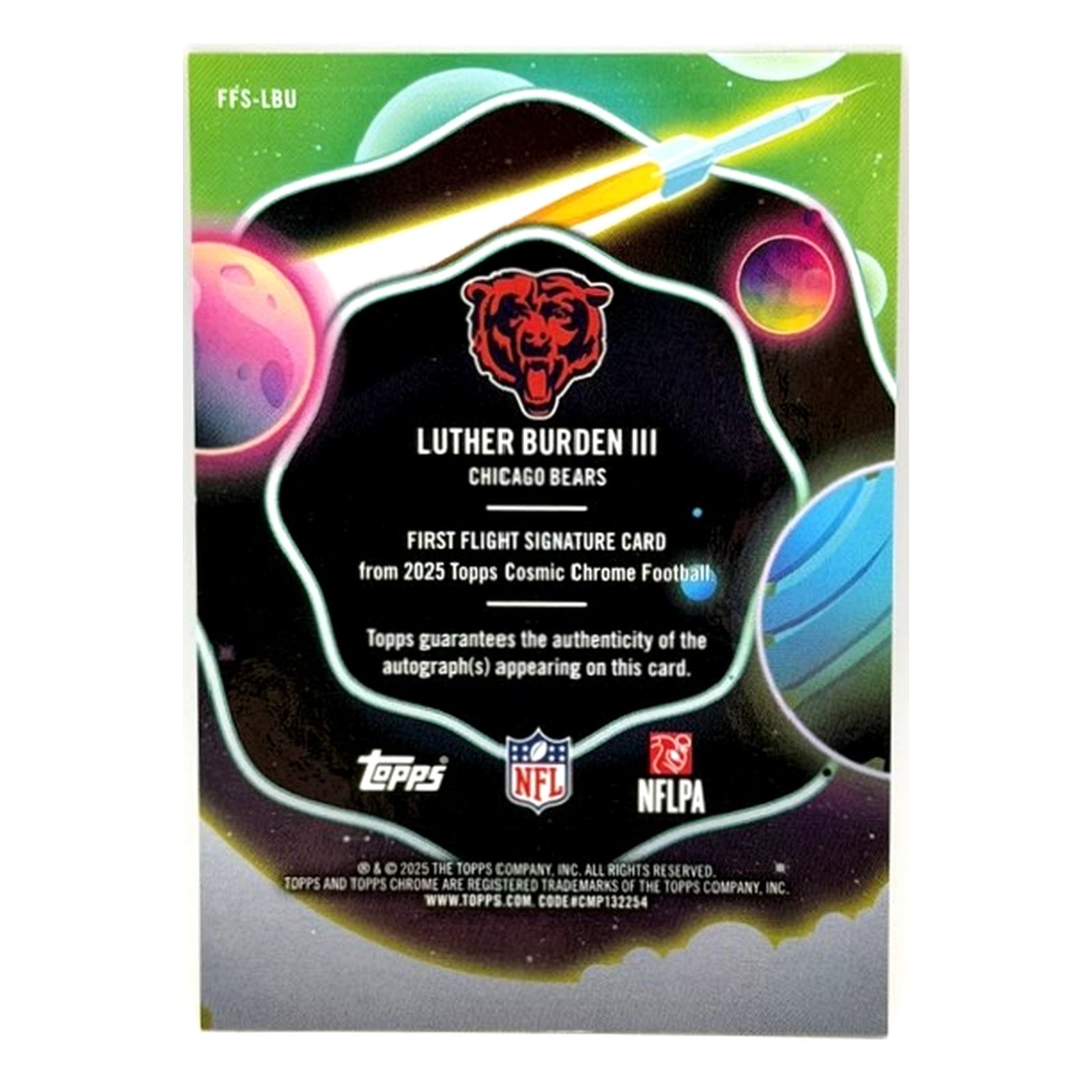 2025 Topps Chrome Cosmic Luther Burden RC Auto Orange /25