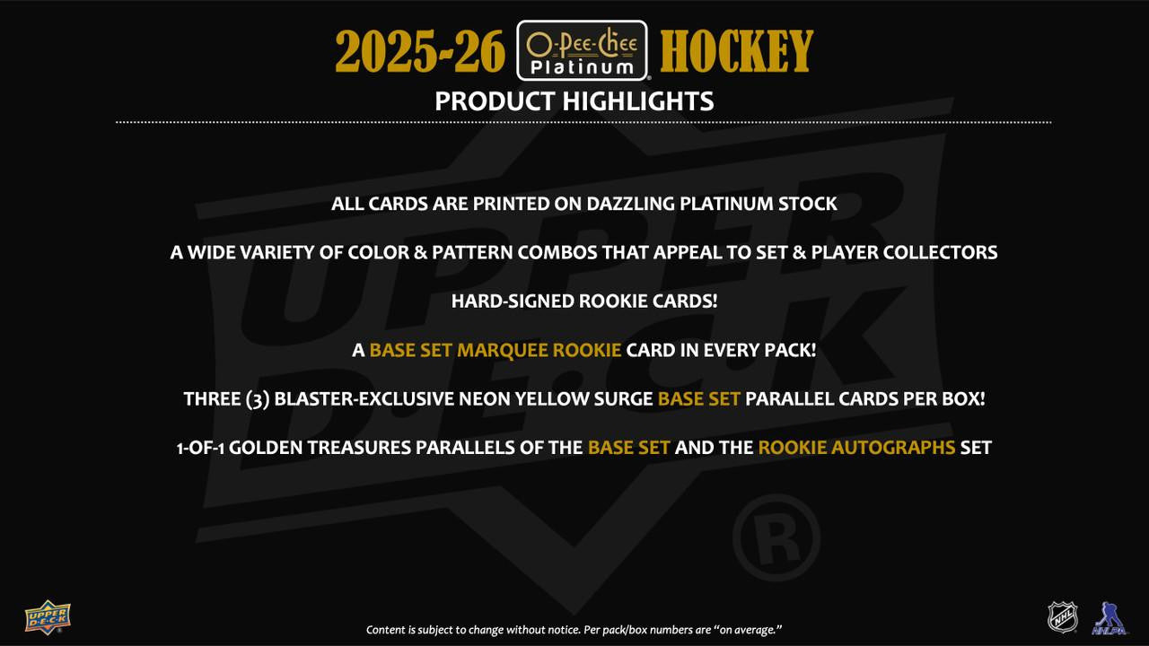 2025-26 Upper Deck O-Pee-Chee Platinum Hockey Blaster Box
