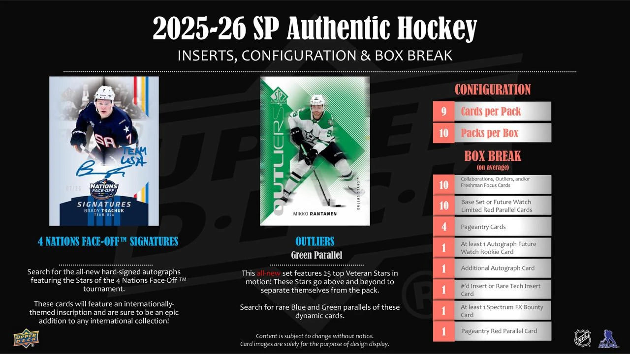 2025-26 Upper Deck SP Authentic Hockey Hobby Box
