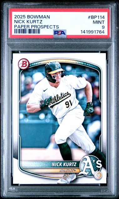 2025 Bowman Paper Prospects Nick Kurtz PSA 7