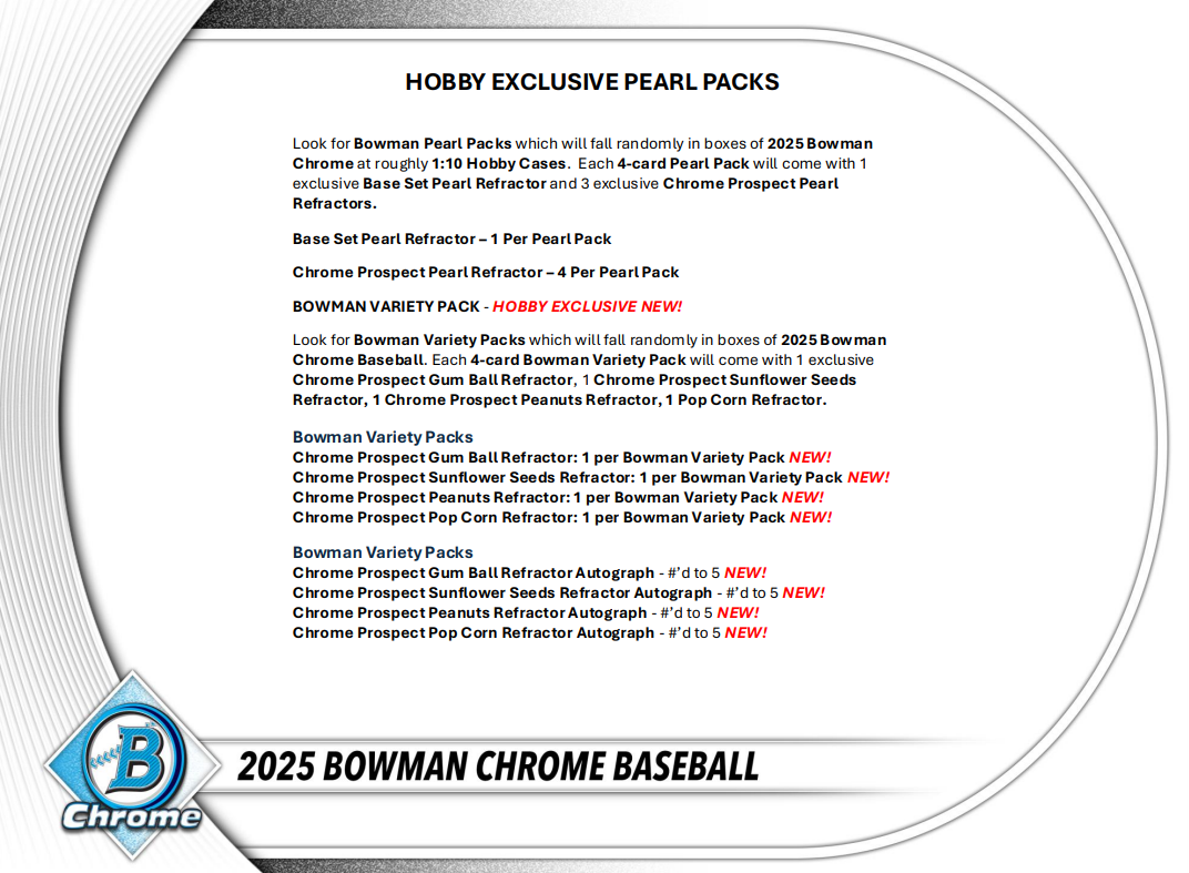 2025 Bowman Chrome Baseball Hobby Box