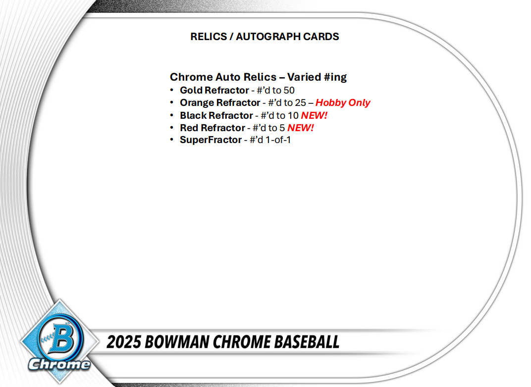 2025 Bowman Chrome Baseball Hobby Box