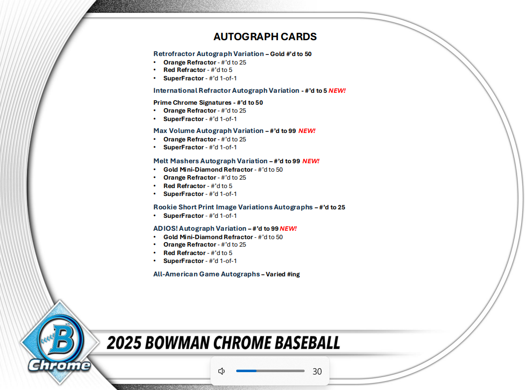 2025 Bowman Chrome Baseball Hobby Box