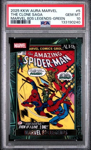 2025 Kakawow Aura Marvel 80's Legends #5 Green PSA 10