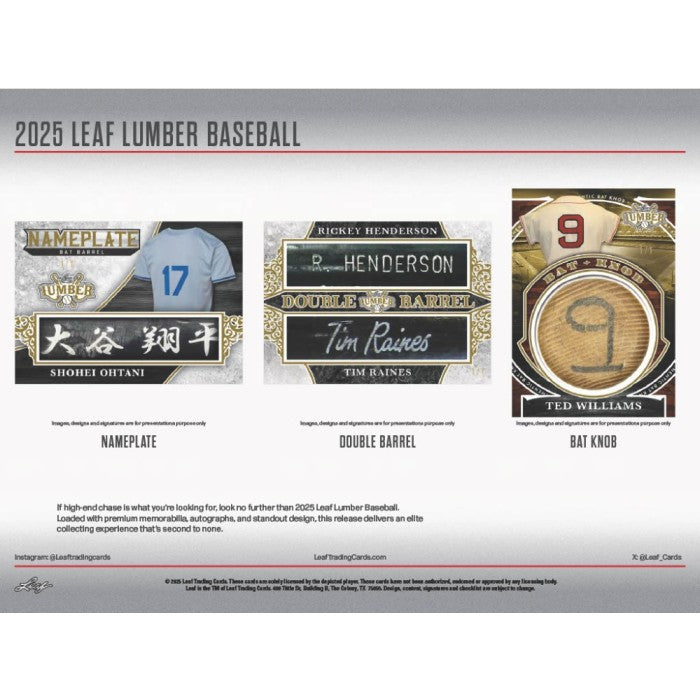 2025 Leaf Lumber Baseball Hobby Box