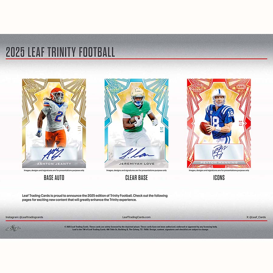 2025 Leaf Trinity Football Jumbo Hobby Box