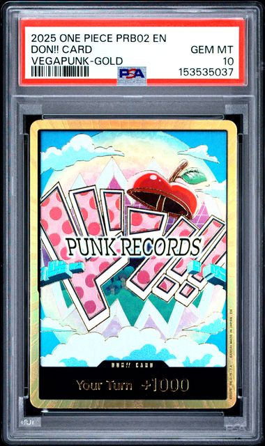 2025 ONE PIECE PRB02 DON!! CARD BEST VOL.2 VEGAPUNK GOLD PSA 10