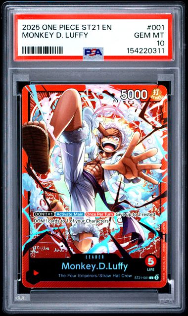 2025 ONE PIECE ST21-EX #001 MONKEY D. LUFFY PSA 10
