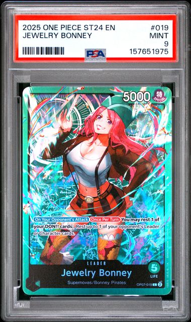 2025 ONE PIECE ST24 GREEN JEWELRY BONNEY #019 PSA 9