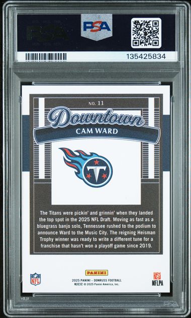 2025 Panini Donruss Downtown #11 Cam Ward PSA 10