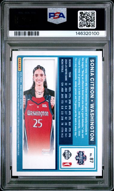 2025 PANINI DONRUSS WNBA SONIA CITRON RC #87 HOLO PSA 10