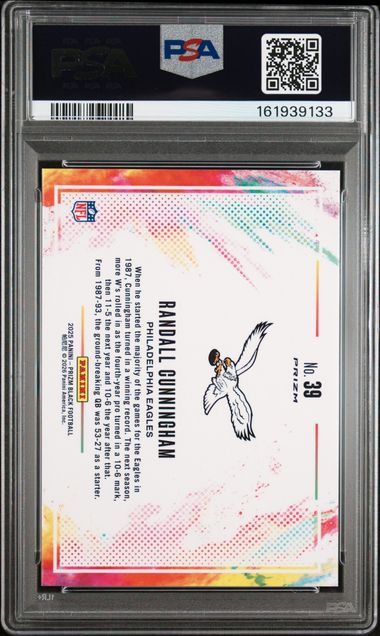 2025 PANINI PRIZM BLACK RANDALL CUNNINGHAM COLOR BLAST PSA 9