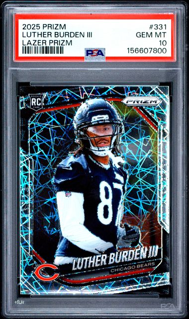 2025 Panini Prizm Luther Burden #331 Lazer Prizm PSA 10