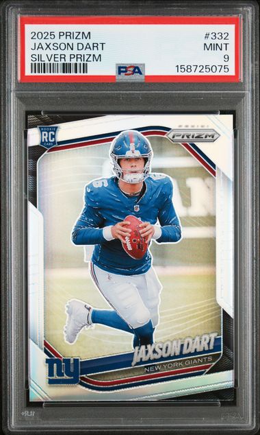 2025 Panini Prizm Jaxson Dart RC Silver Prizm #332 PSA 9