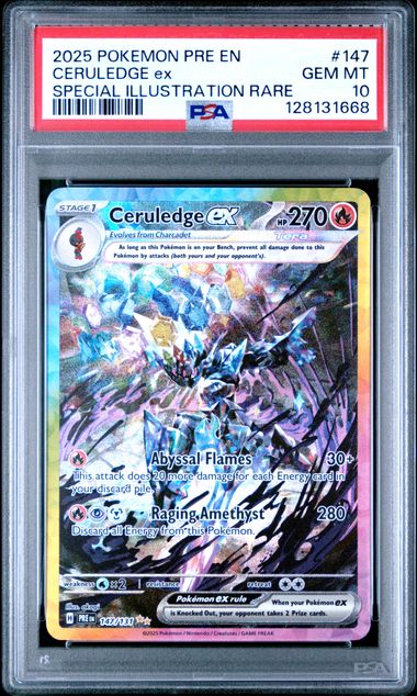 2025 Pokémon Prismatic Evolutions Ceruledge ex Special Illustration Rare PSA 10