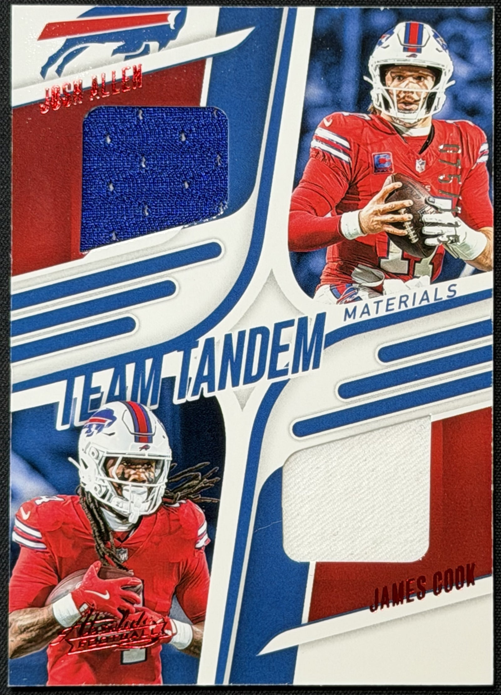 2025 Panini Absolute Josh Allen / James Cook /115 Team Tandem Materials