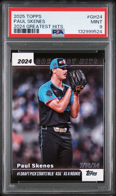 2025 Topps 2024 Greatest Hits Paul Skenes PSA 9