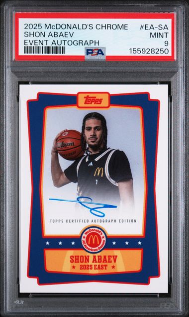 2025 TOPPS CHROME McDONALD'S SHON ABAEV AUTO #SA PSA 9
