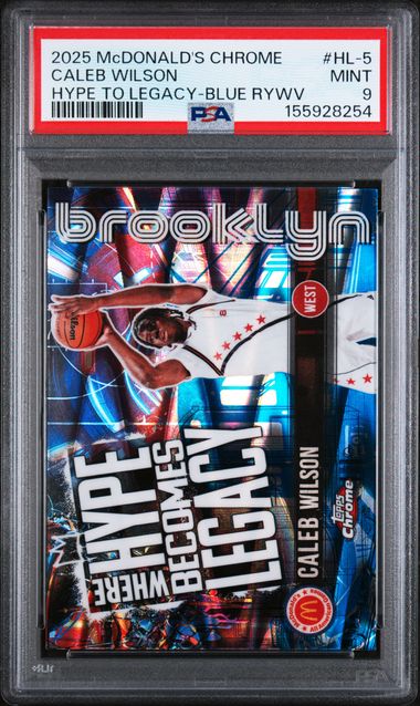 2025 TOPPS CHROME McDONALD'S CALEB WILSON BLUE RAYWAVE PSA 9