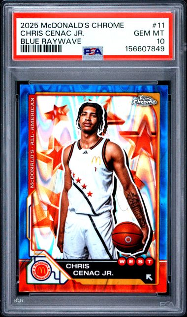 2025 Topps Chrome McDonald's Chris Cenac Jr. Blue Raywave PSA 10