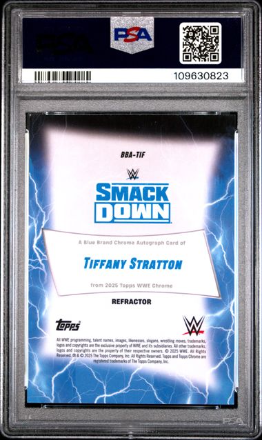 2025 Topps Chrome WWE Tiffany Stratton Autograph PSA 9