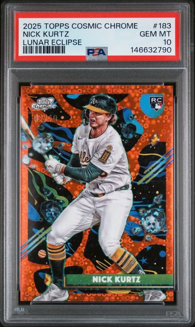 2025 Topps Cosmic Chrome Nick Kurtz Lunar Eclipse /10 PSA 10
