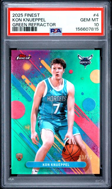 2025 Finest Kon Knueppel Green Refractor /75 PSA 10 (POP 3)