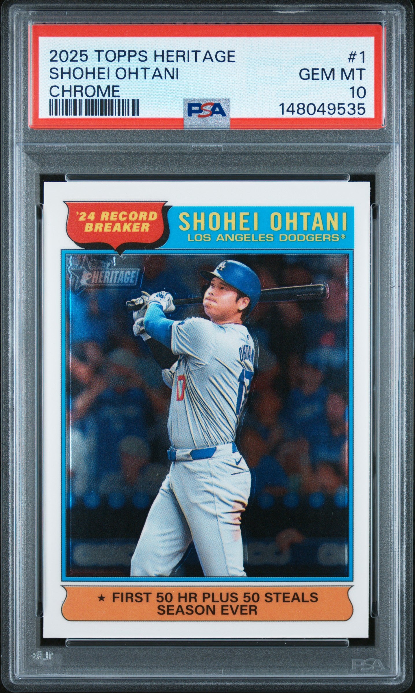 2025 Topps Heritage Shohei Ohtani Chrome PSA 10