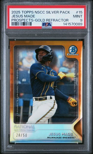 2025 Topps NSCC Jesus Made Prospects Gold Refractor /50 PSA 9