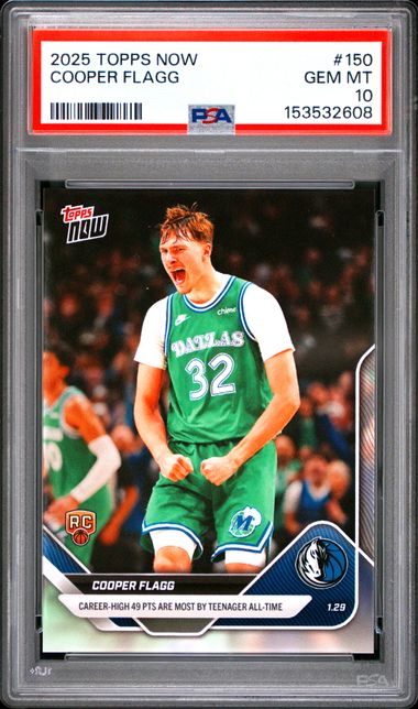 2025 TOPPS NOW #150 COOPER FLAGG RC PSA 10