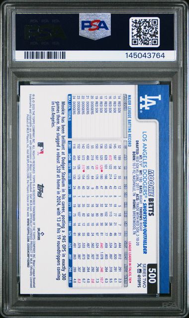 2025 Topps #500 Mookie Betts PSA 9