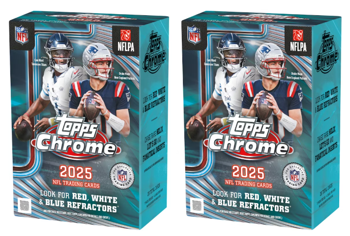 2025 Topps Chrome Football Value Box (2 Box Bundle)