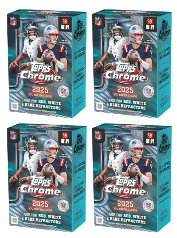 2025 Topps Chrome Football Value Box (4 Box Bundle)