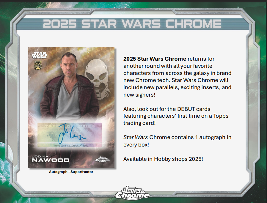 2025 Topps Chrome Star Wars Hobby Box
