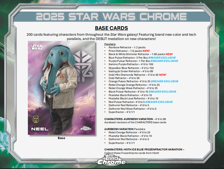 2025 Topps Chrome Star Wars Hobby Box
