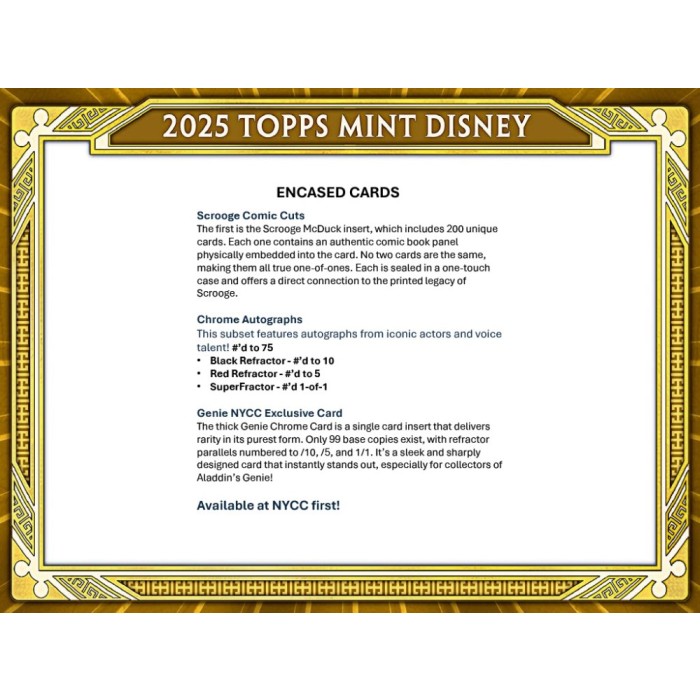 2025 Topps Disney Mint Hobby Box