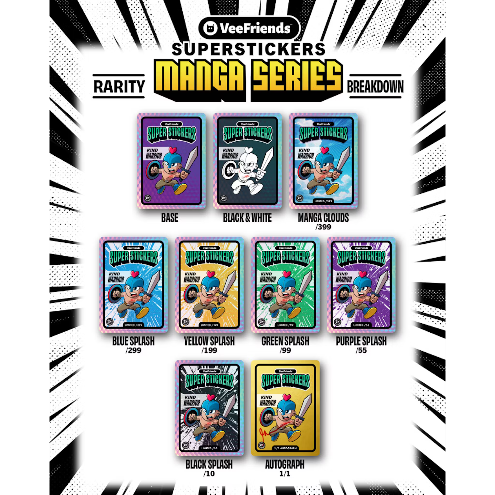 2025 VeeFriends Super Stickers Box: Manga Series