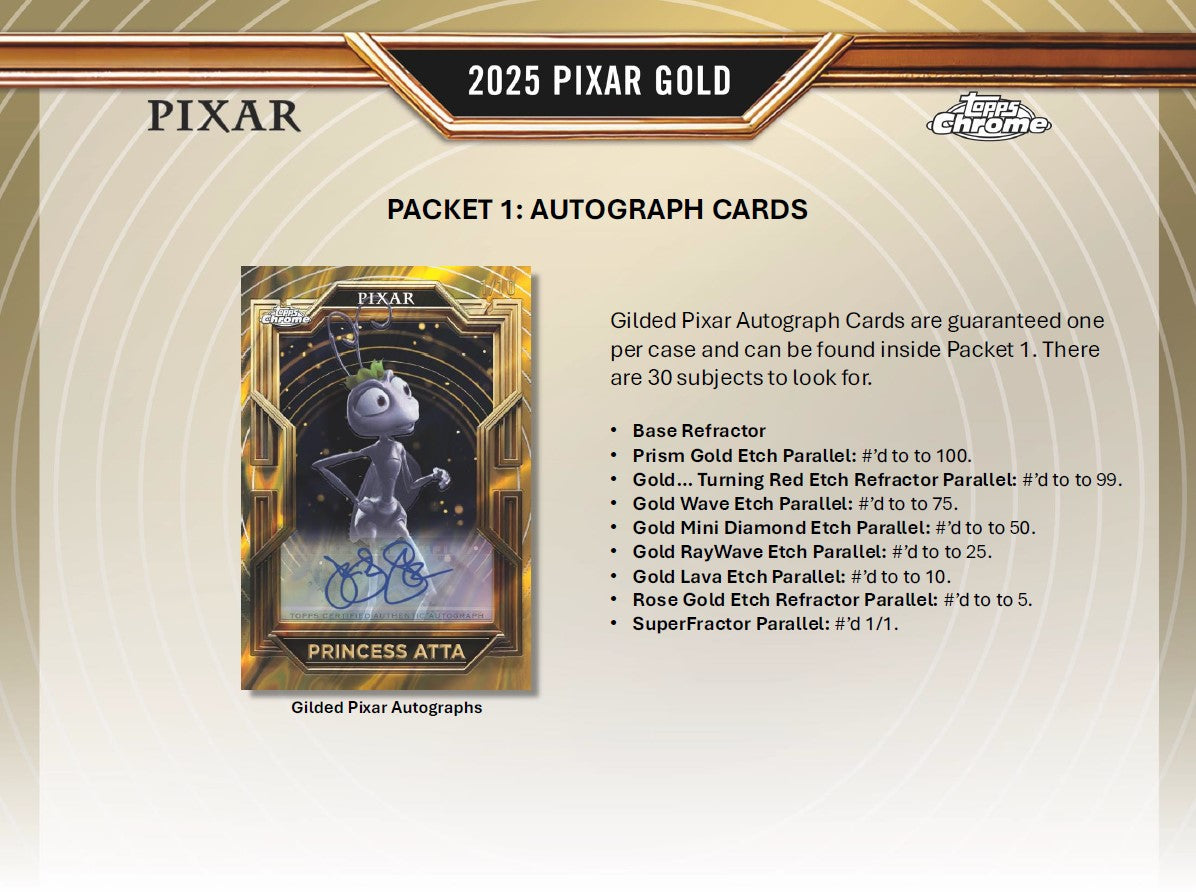 2025 Topps Disney Pixar Gold Hobby Box