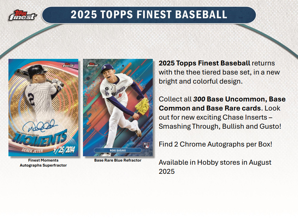 2025 Topps Finest Baseball Hobby Box