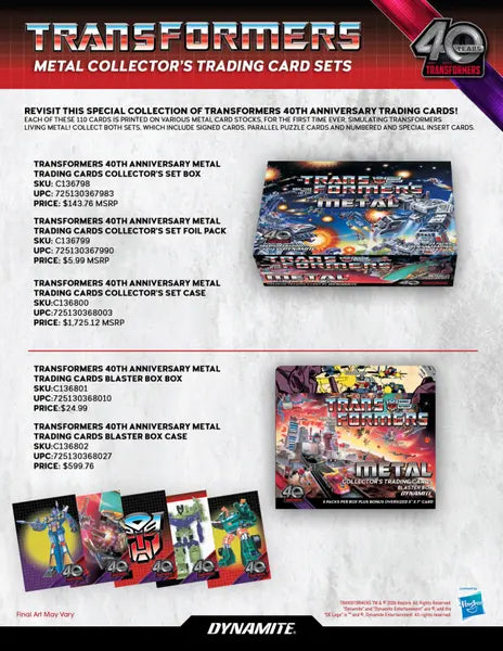 Dynamite Transformers 40th Anniversary Metal Hobby Box