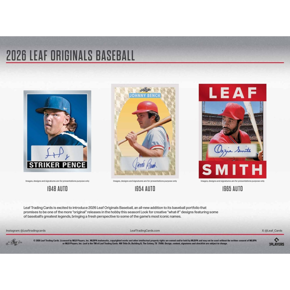 2026 Leaf Originals Baseball Hobby Box