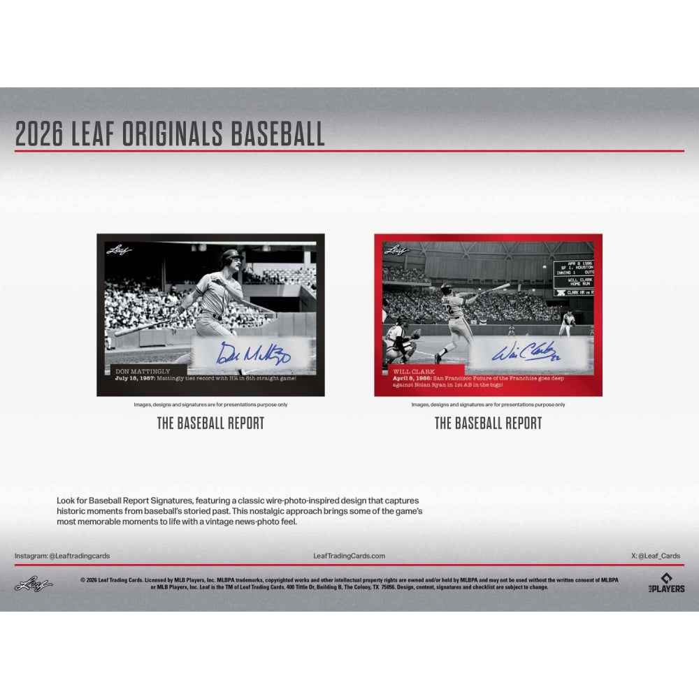 2026 Leaf Originals Baseball Hobby Box