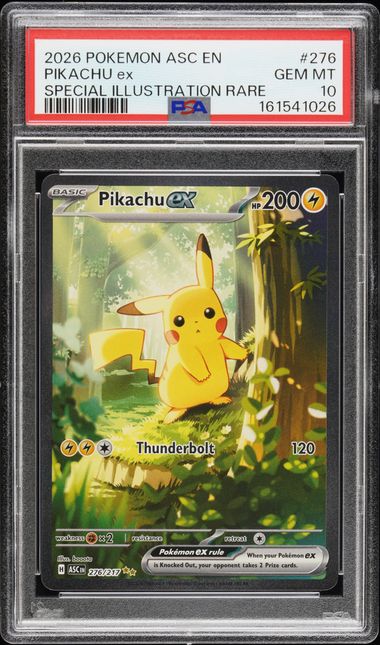 2026 Pokémon Ascended Heroes #276 Pikachu ex Special Illustration Rare PSA 10
