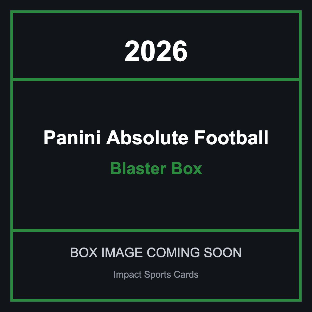 2026 Panini Absolute Football Blaster Box - image coming soon