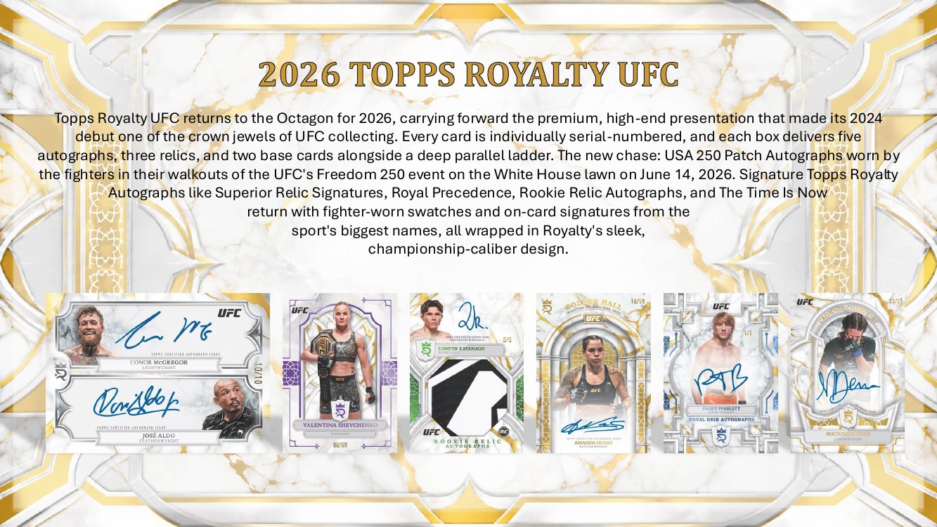 2026 Topps Royalty UFC Hobby Box sell sheet
